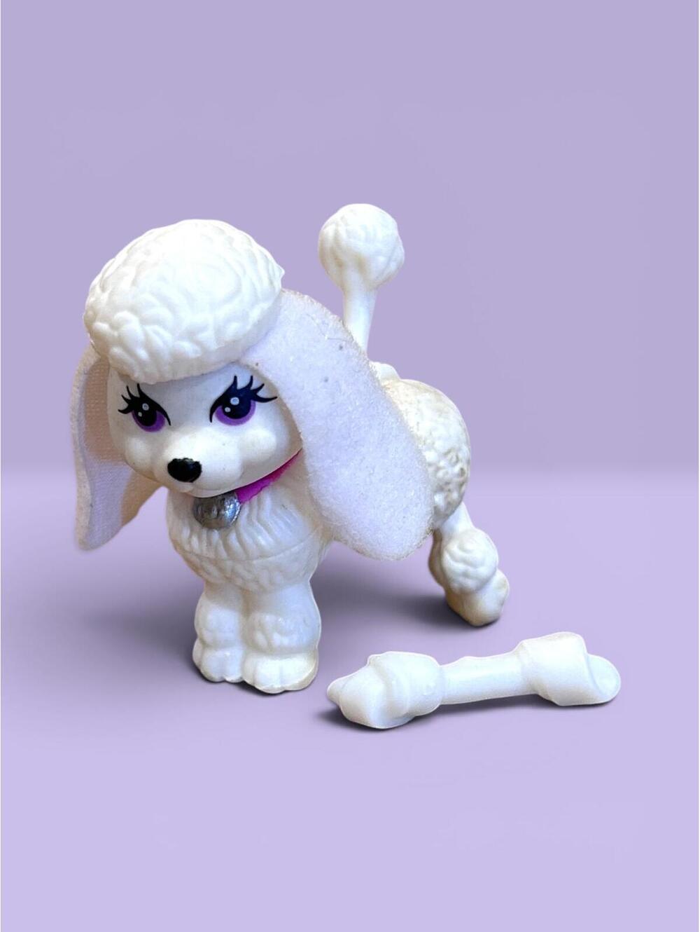 Littlest Pet Shop LPS 1993 Splash Happy Puppy White Poodle with Bone